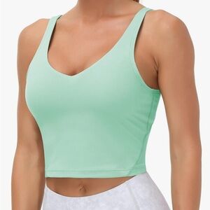 The Gym People Mint Green Longline V-Neck Sports Bra Size L